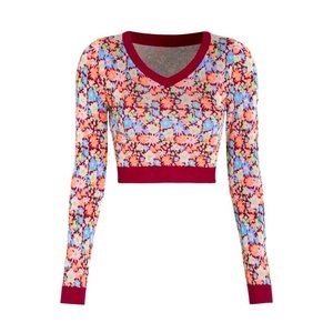 Cider, Floral Crop Sweater, size Medium